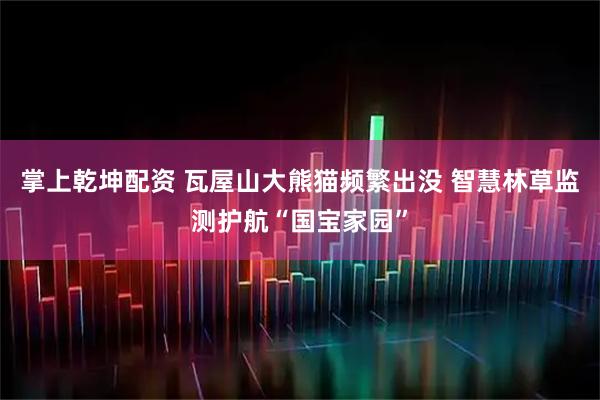 掌上乾坤配资 瓦屋山大熊猫频繁出没 智慧林草监测护航“国宝家园”